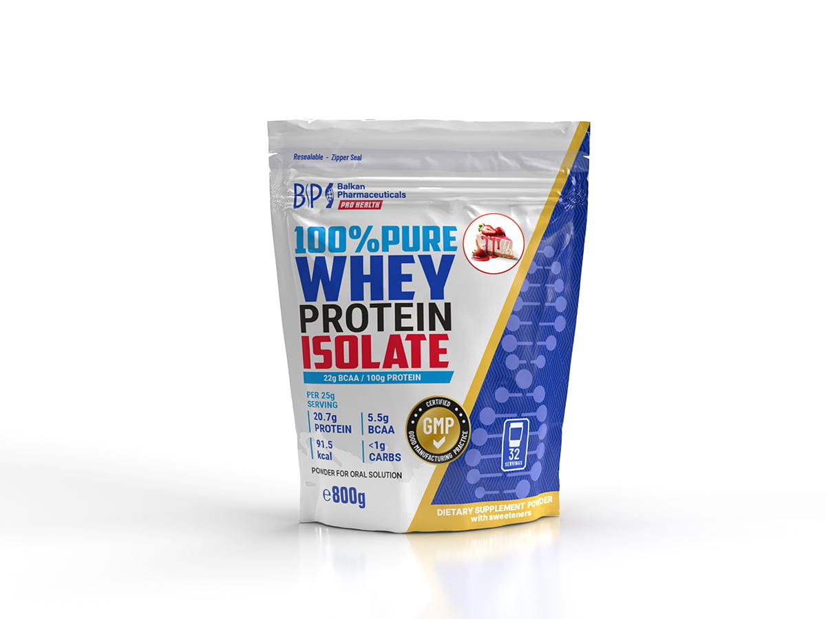 Strawberry Protein Powder Whey Isolate Cheesecake Balkan Pharma